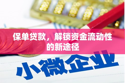 安乡保单贷款，解锁资金流动性的新途径