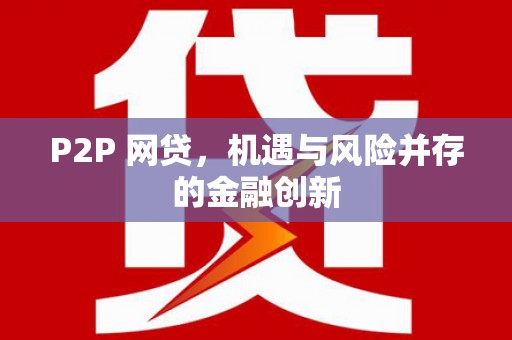 武义P2P 网贷，机遇与风险并存的金融创新