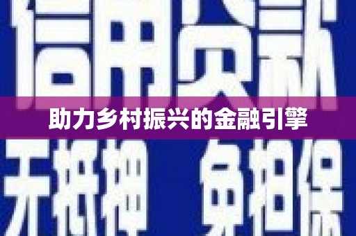 池上助力乡村振兴的金融引擎